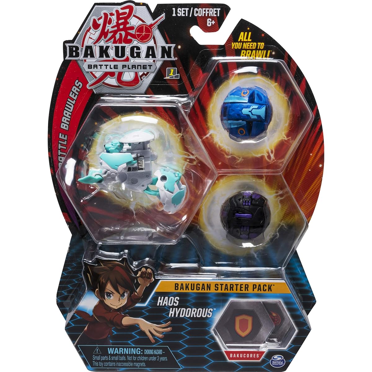 Bakugan Starter Pack 3 Pack Haos Hydros Collectible Transforming Creatures Ages 6 and up 20104018-6053051