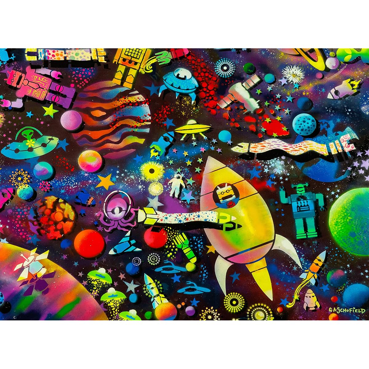 Outer Space Crowded Place 1000 Piece Jigsaw Puzzle