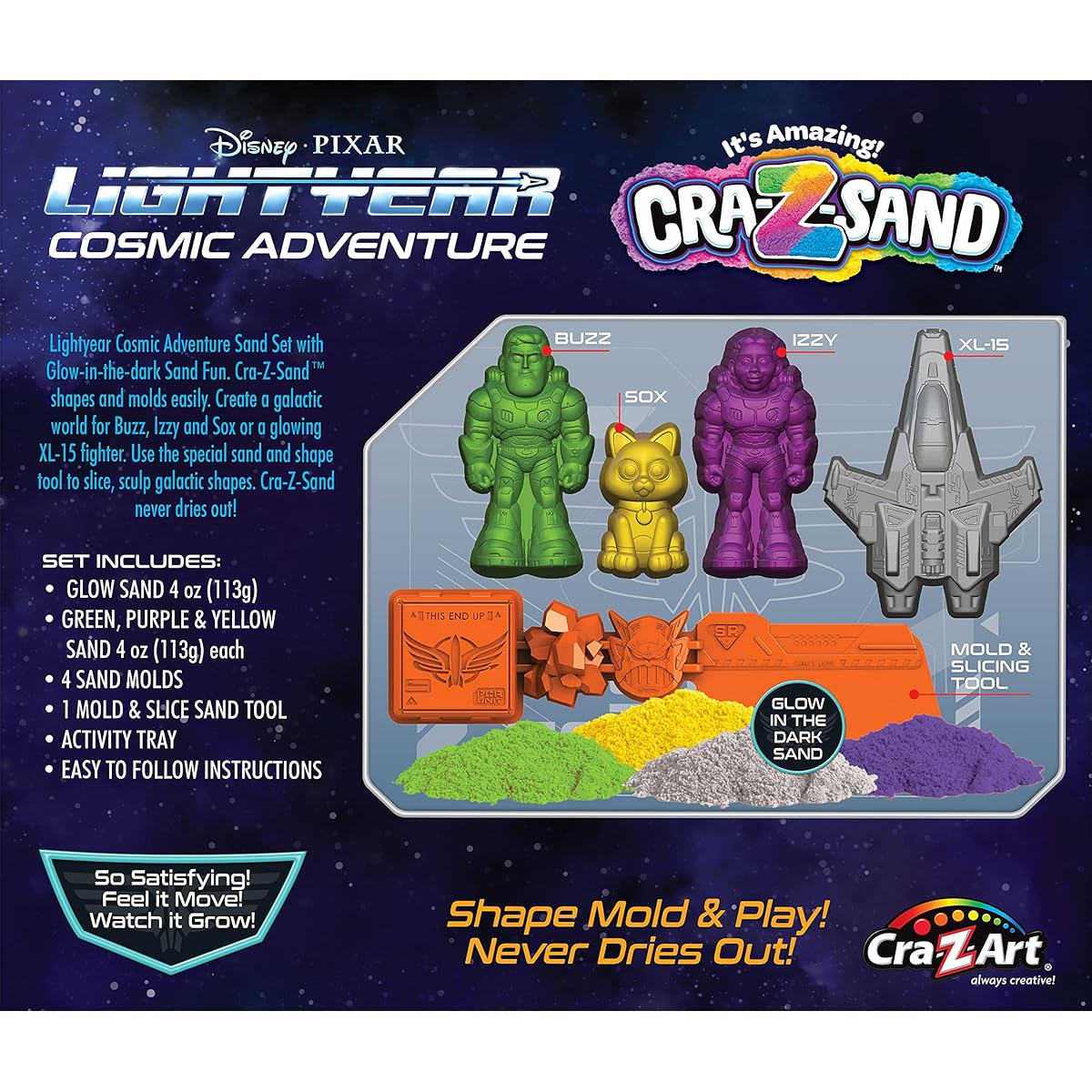 Disney Pixar Lightyear Cosmic Adventure CRA-Z-S Sand Playset Glow in the Dark Sand