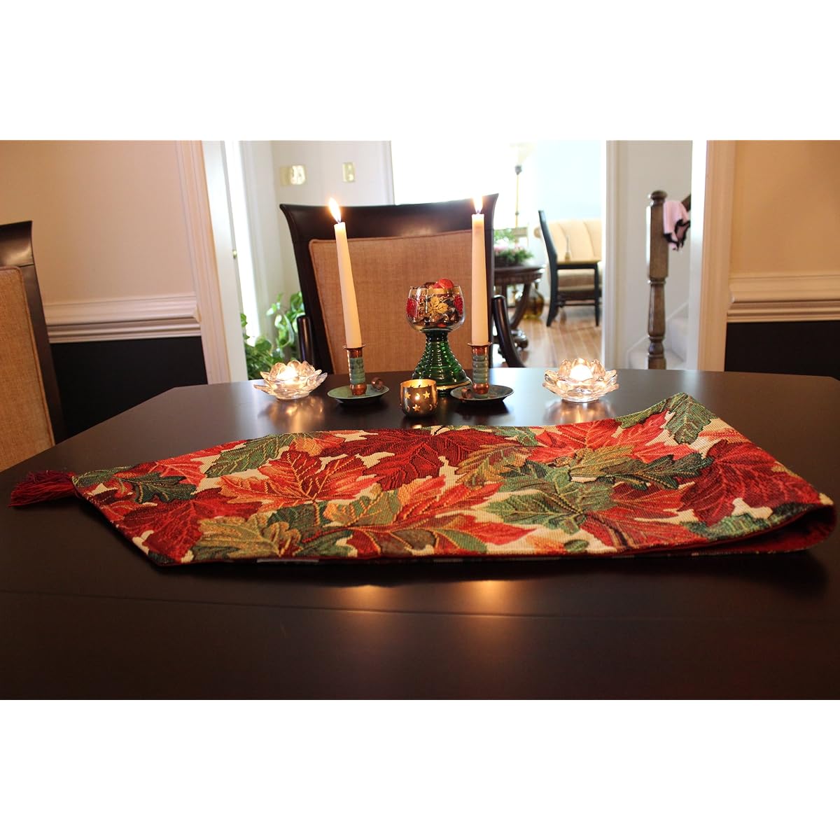 (13 X 90) - Tache Tapestry Warm Colourful Thanksgiving Leaves Fall Foliage Table Runners