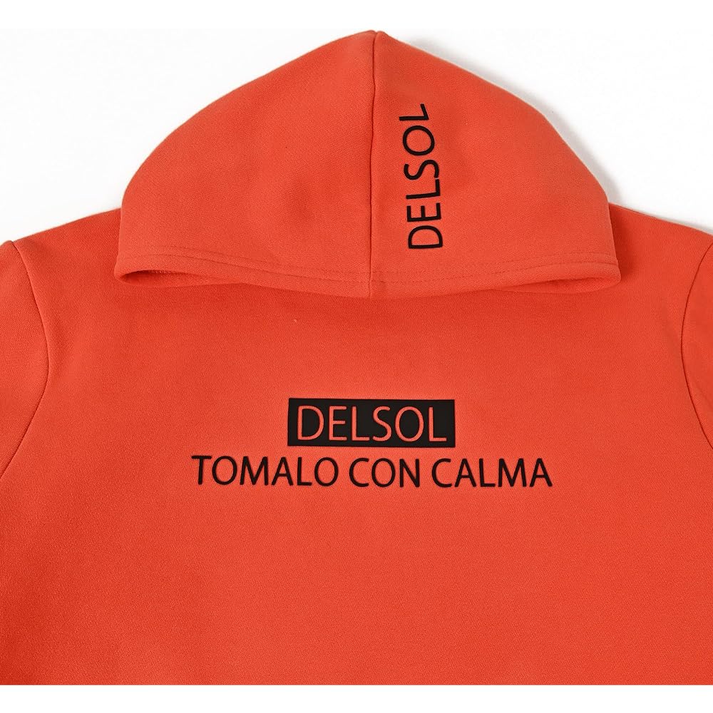 [Delsol] 7802 Different Pocket Fleece Lined Hoodie Parka Orange Fleece Lined Winter Outerwear Delsol Golf Golf Wear Women's M L LL 3L Large Size