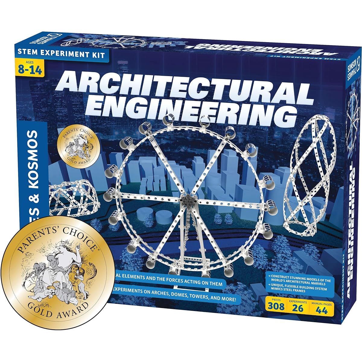 Thames & Kosmos Architectural Engineering | Science Experiments & Model Building Kit | Build 26 Structures & Structural Elements | Gold Parents' Choice Award Winner 14.6"