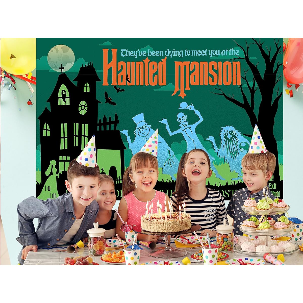 Haunted Decoration Haunted House Halloween Party Background Hitchhiker Ghost Banner Photo Background