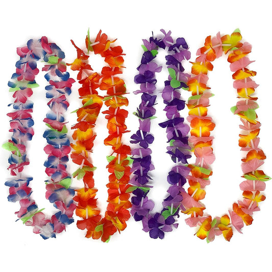 50 Hawaiian Leis - Tropical Flower Leis for Luau Party