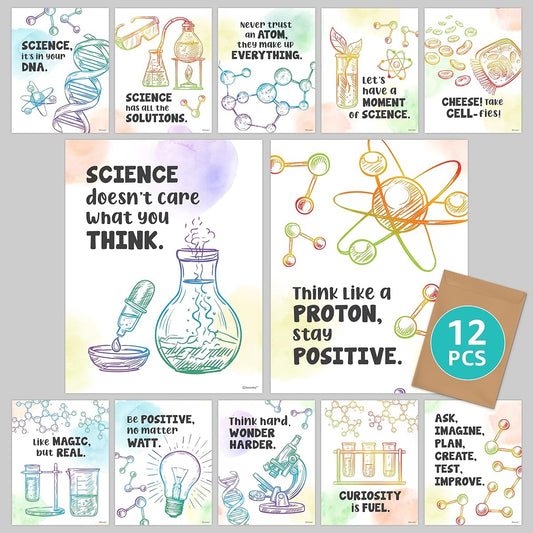12 Middle School Science Classroom Decor- 11x14" Science Posters for Classroom Middle School Science Posters for Classroom High School, Science Classroom Posters, Science Classroom Decorations