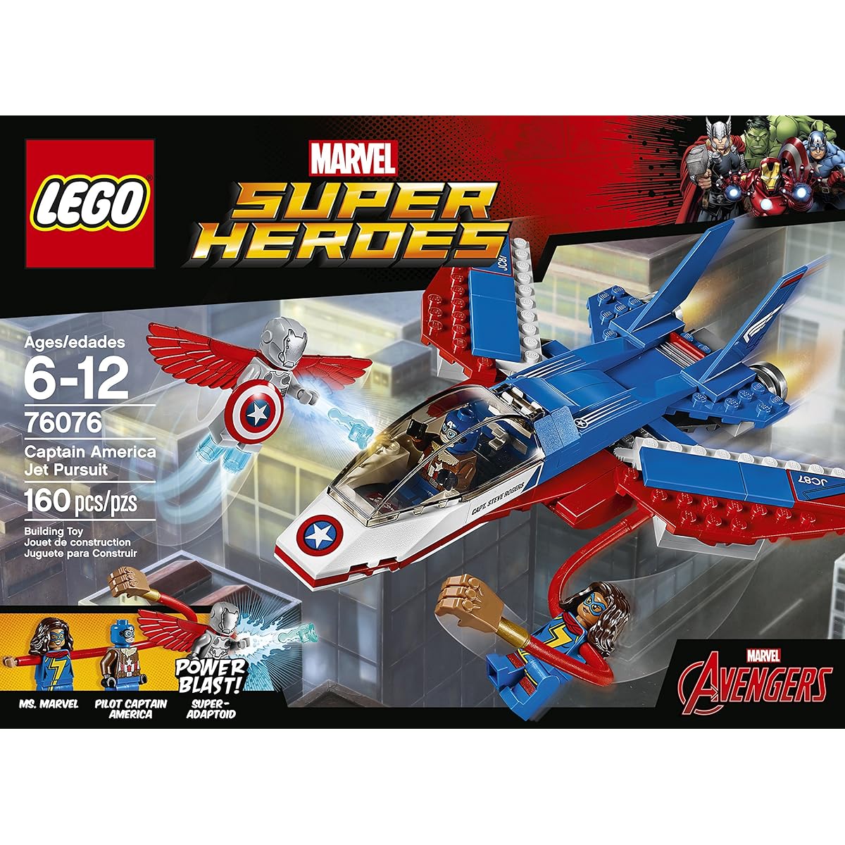 LEGO Super Heroes Captain America Pursuit Jet 76076 Building Kit (160 Pieces)