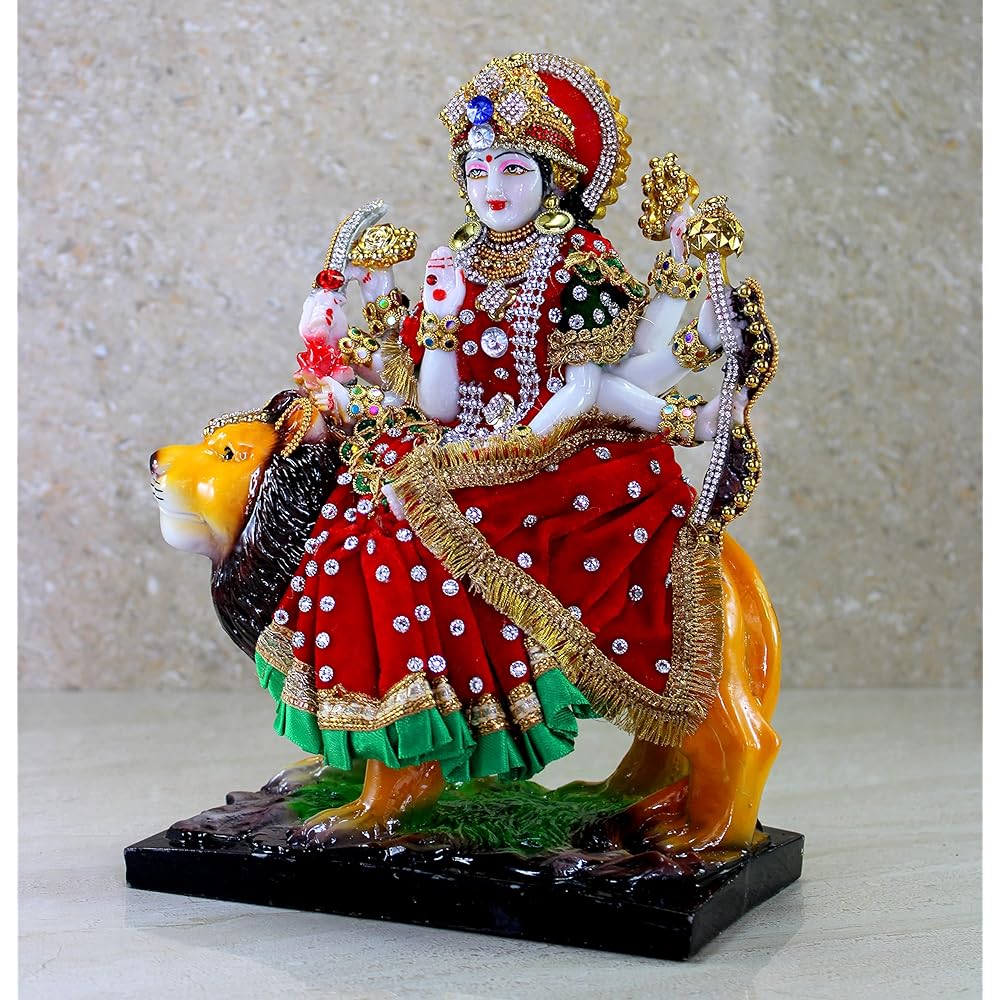eSplanade Resin Maa Durga MATA Rani Sherawali Murti Idol Statue Sculpture 8 X 11 Inches