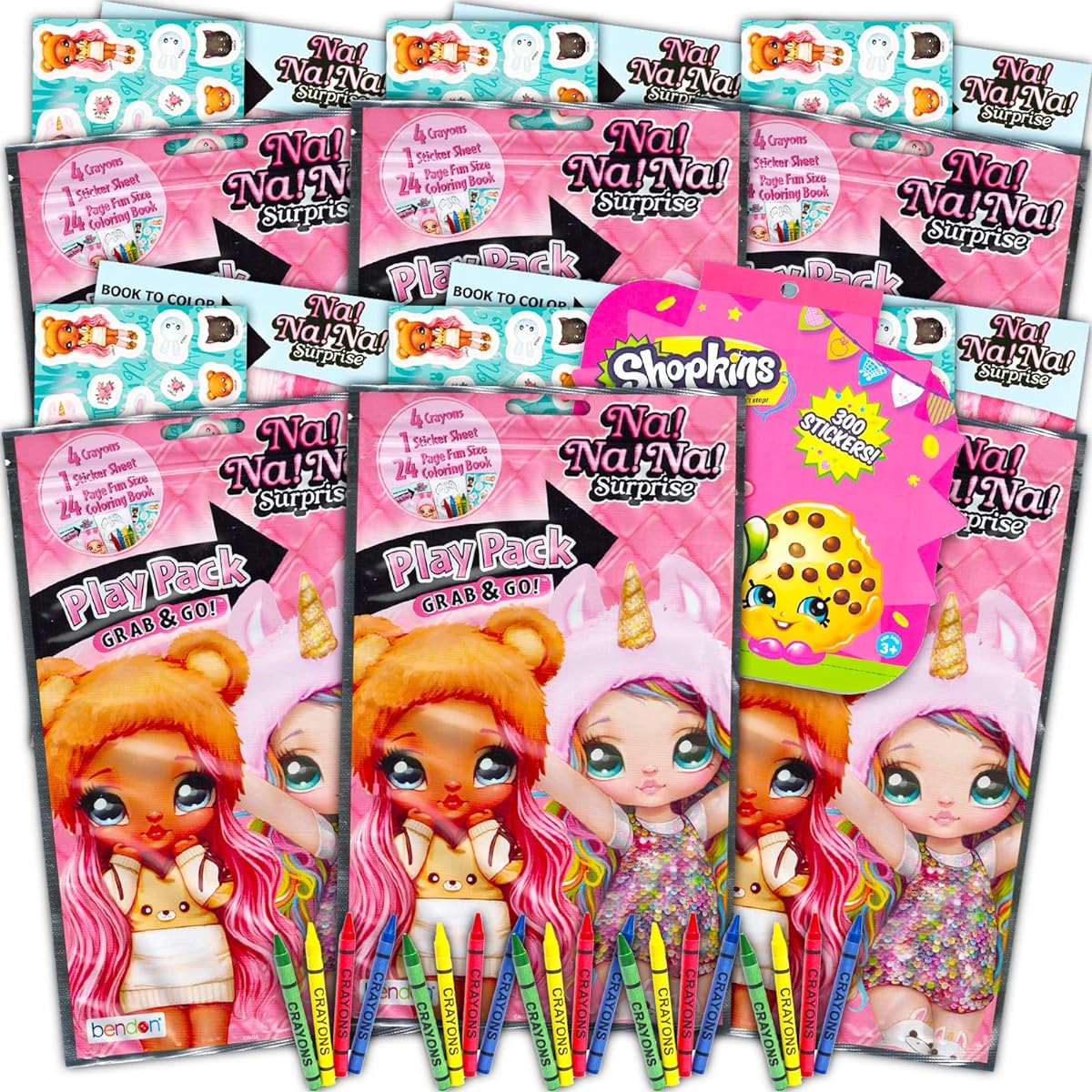 Na Na Na Surprise Birthday Party Supplies Favors for Girls ~ 6 Na Na Play Packs Mini Coloring Books, Stickers, Drawing Supplies | Na Na Surprise Activity Set for Kids