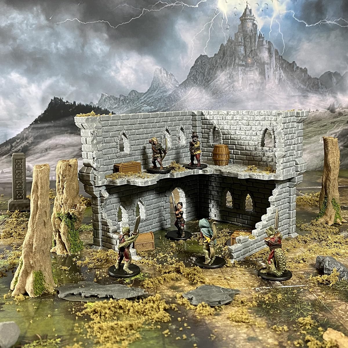 Extruded Gaming Building Ruins Set 2B