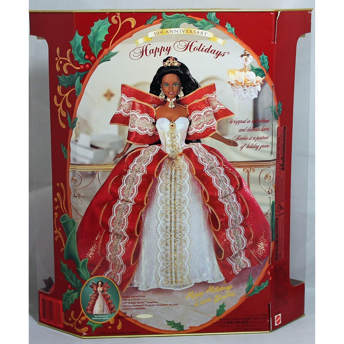 Happy Holidays 1997 Special Edition Barbie, African-american 10th Anniversary