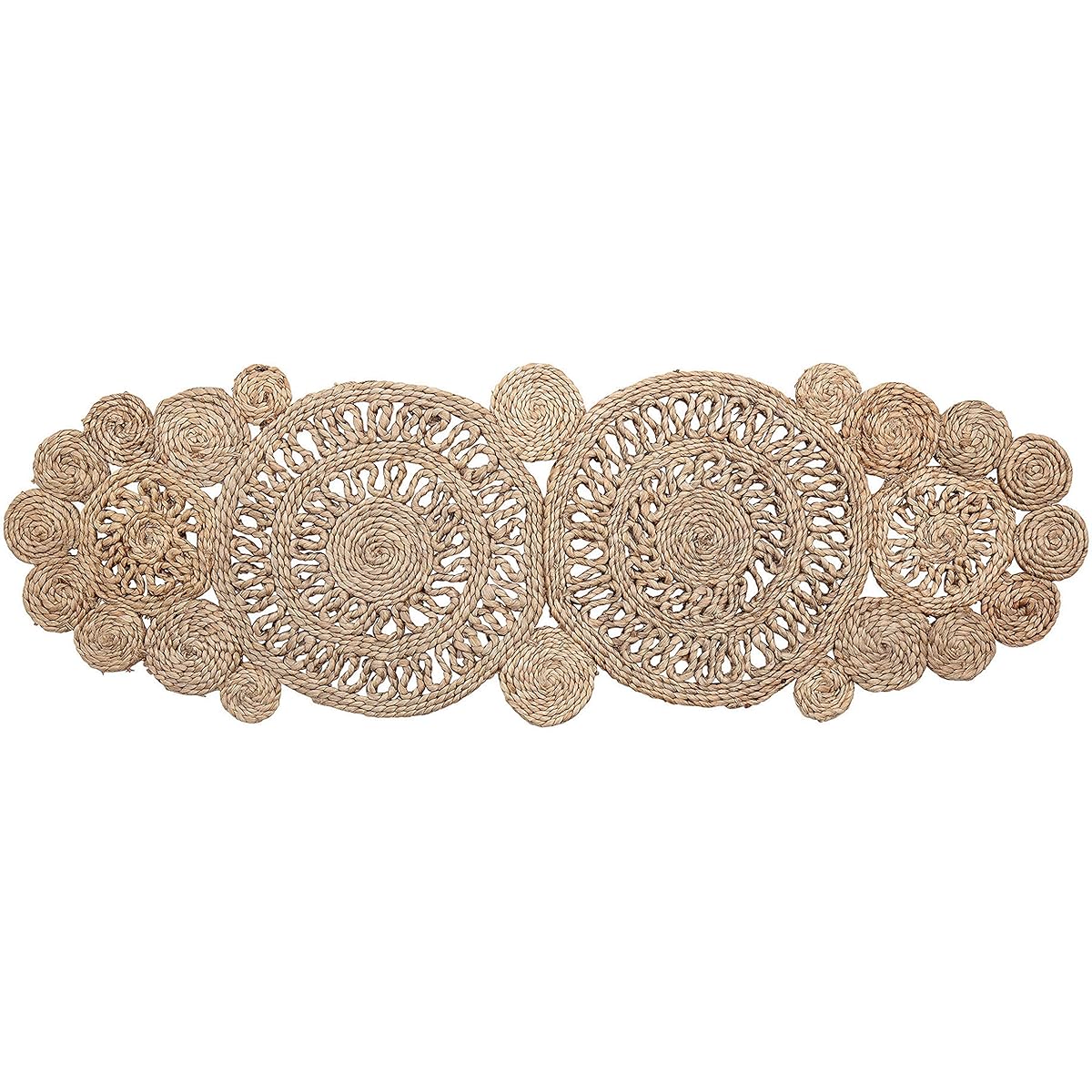 Bloomingville 46-inch Hand-knotted Jute Table Lace Style Pattern Brown