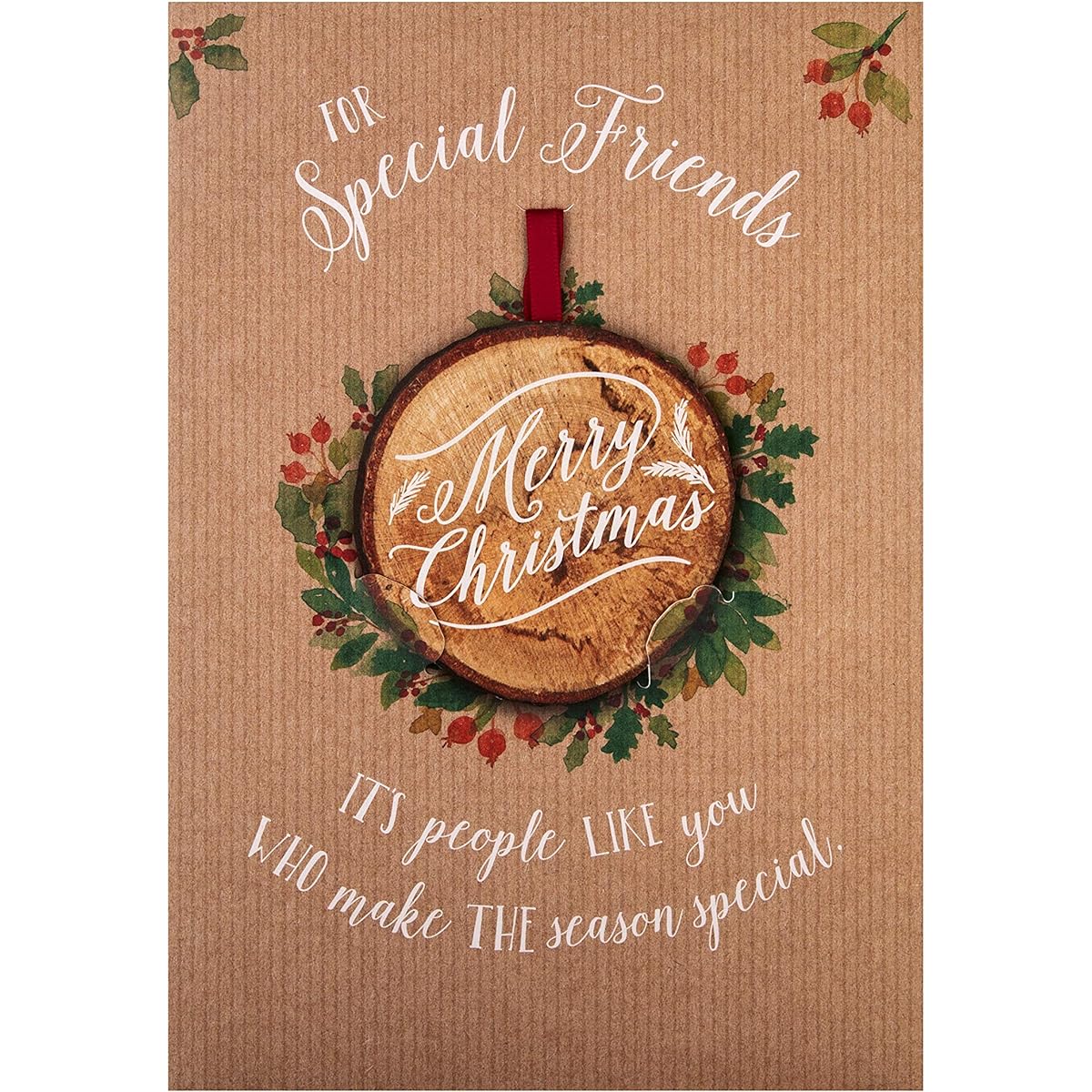Hallmark Christmas Cards for Friends, Modern Design, Removable Hanging Keepsake