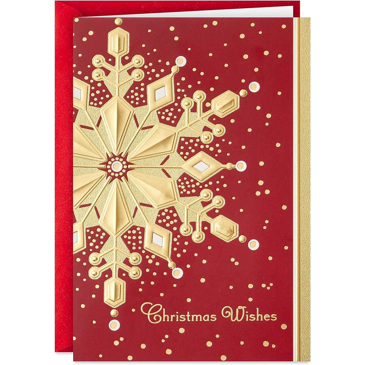 Hallmark Boxed Holiday Cards Red and Gold Snowflakes (40 Cards with Envelopes)