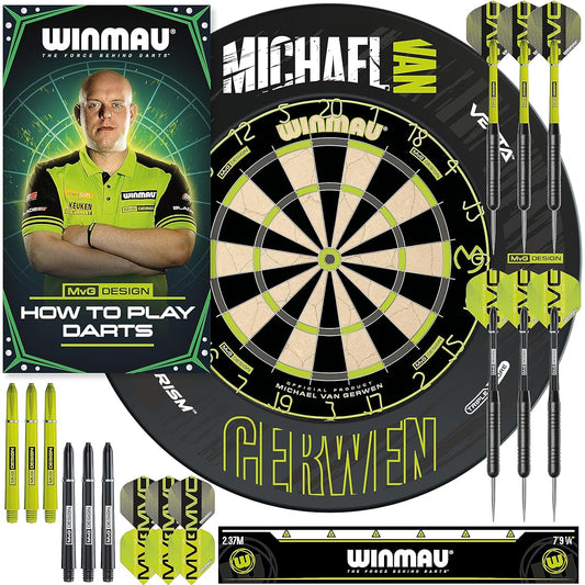 WINMAU Michael Van Gerwen MvG Set Dartboard Cabinet with Surround Dart Accessories