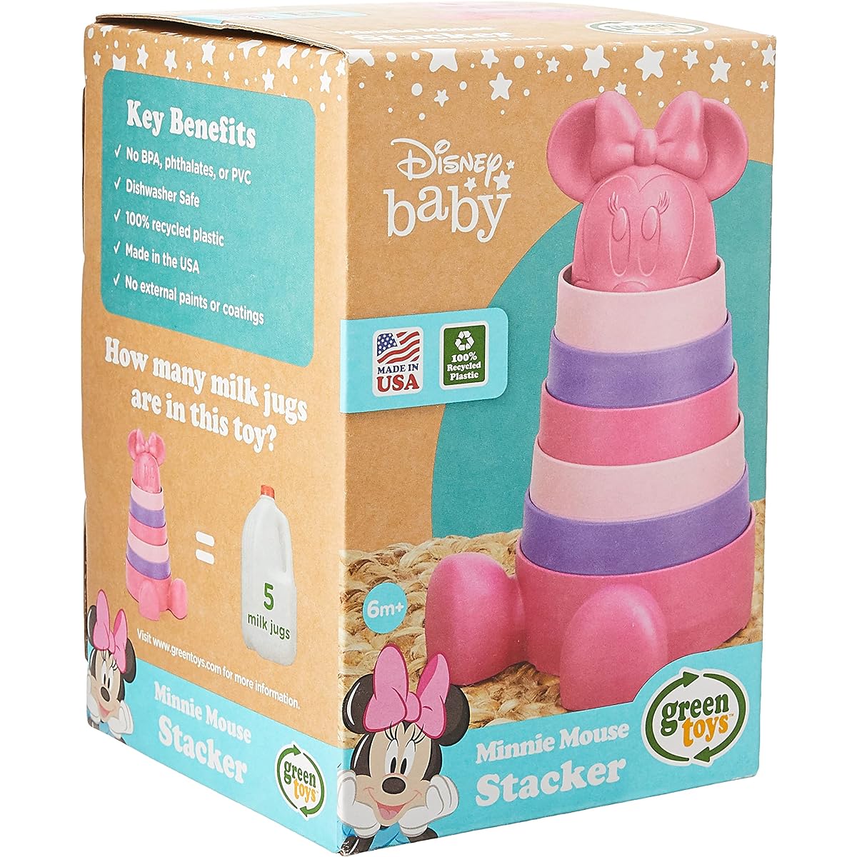 Green Toys Disney Baby Exclusive - Minnie Mouse Stacker, 7 Pieces