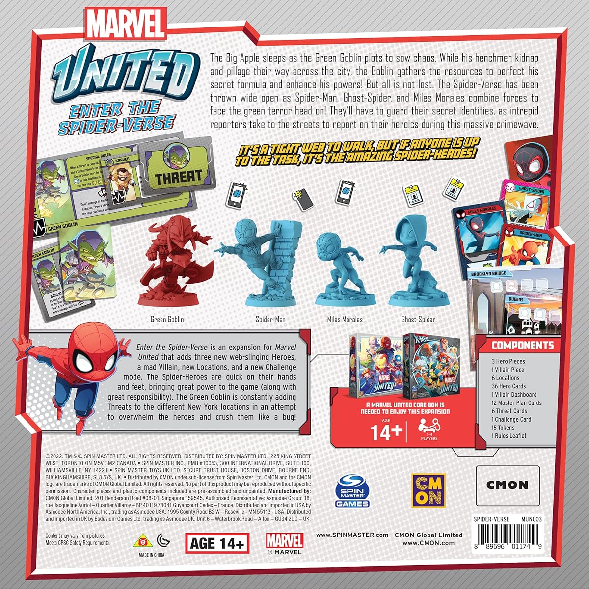 ited Enter the Spider-Verse Expansion | Tabletop Miniatures Game | Strategy Game | Cooperative Game for Adults and Kids | Ages 14+ | For 1-4 Players | Average Play Time 40 Minutes | Maid Marvel United Enter the Spider-Verse Spider-verse (English Edition)