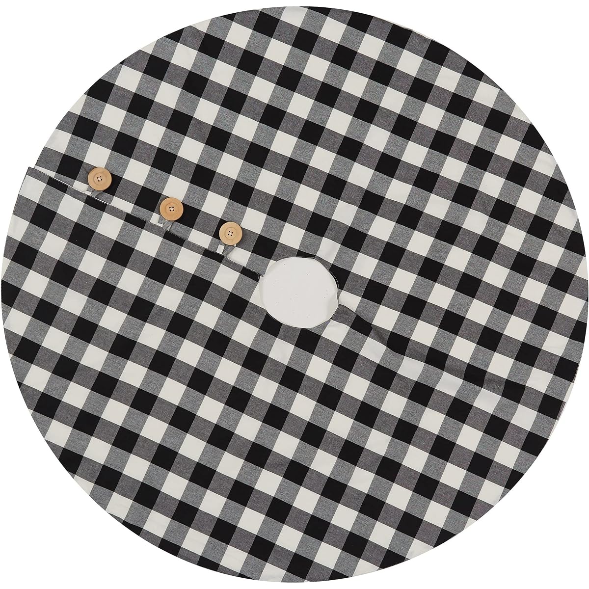 Park Designs 113-560BC Black and Cream Wicklow Check Tree Skirt, 52" Diameter