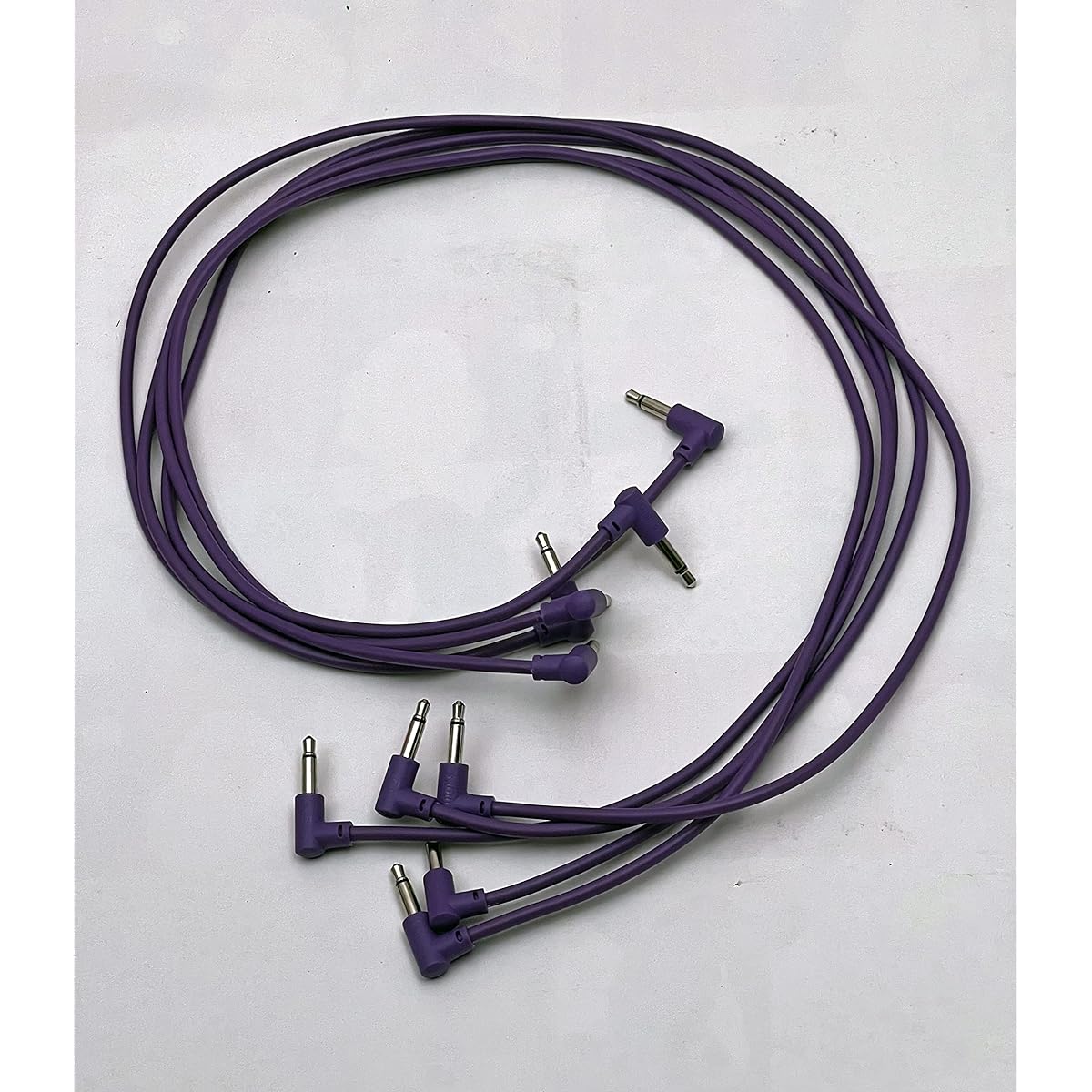 Luigis Modular M-PAR Right Angle Eurorack Patch Cables - 5-Pack of 24 Purple Cables (60cm)