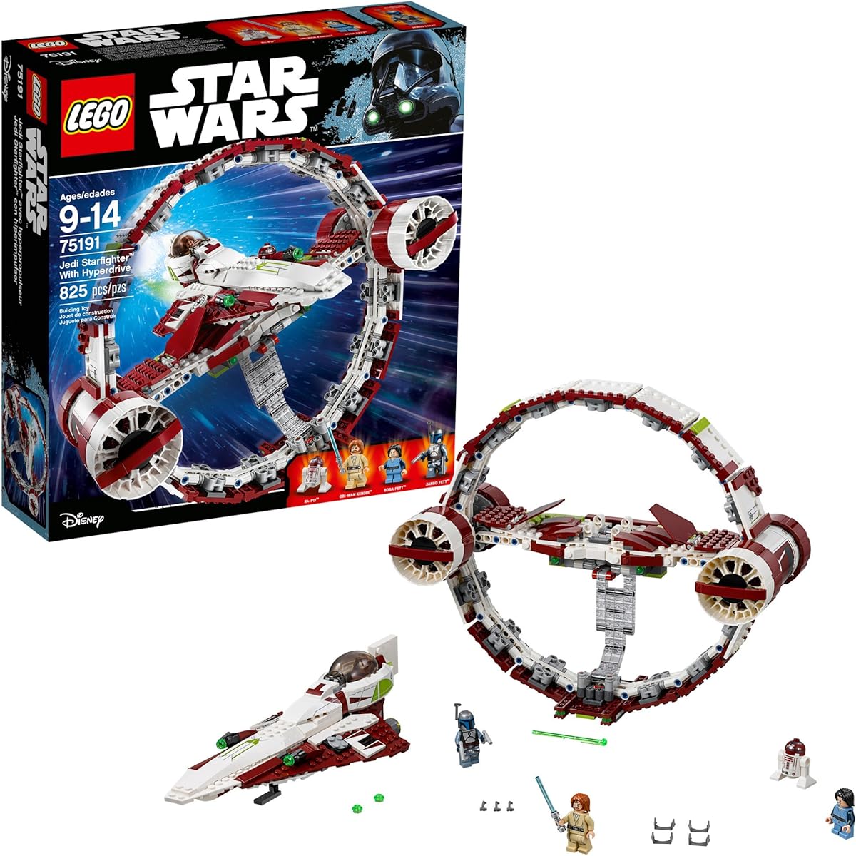 LEGO Star Wars Jedi Starfighter with Hyperdrive 75191 Building Kit (825 Piece), Multi