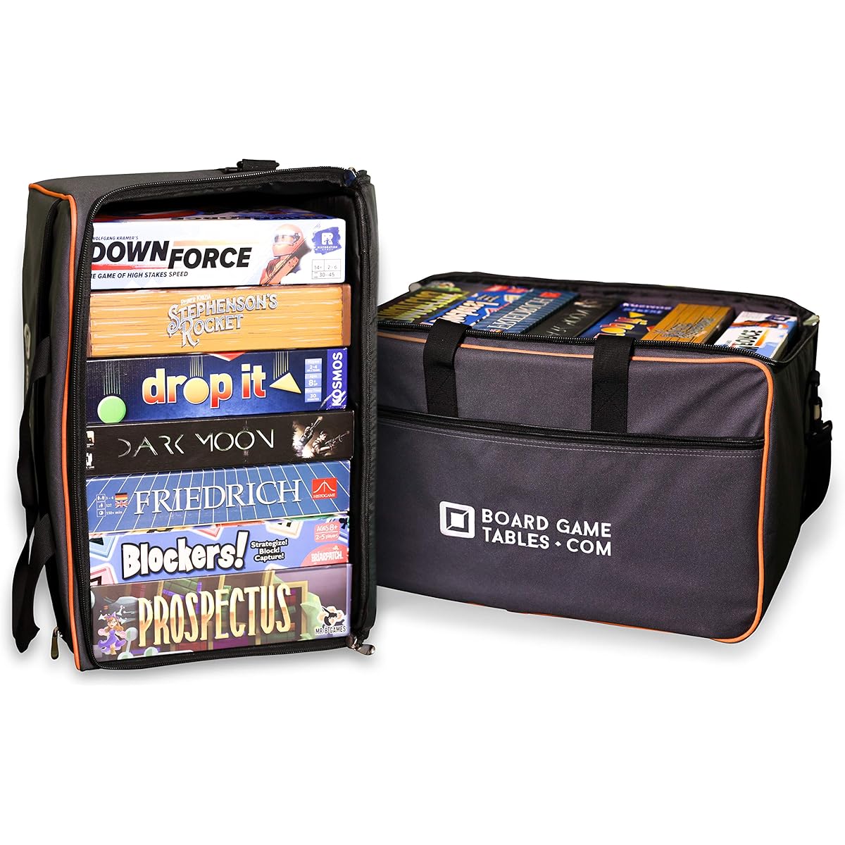 Board Game Bag - Allplay/BoardGameTables.com - [Backpack/Luggage Slip] - Padded Board Game Carrier (Oxford Grey)
