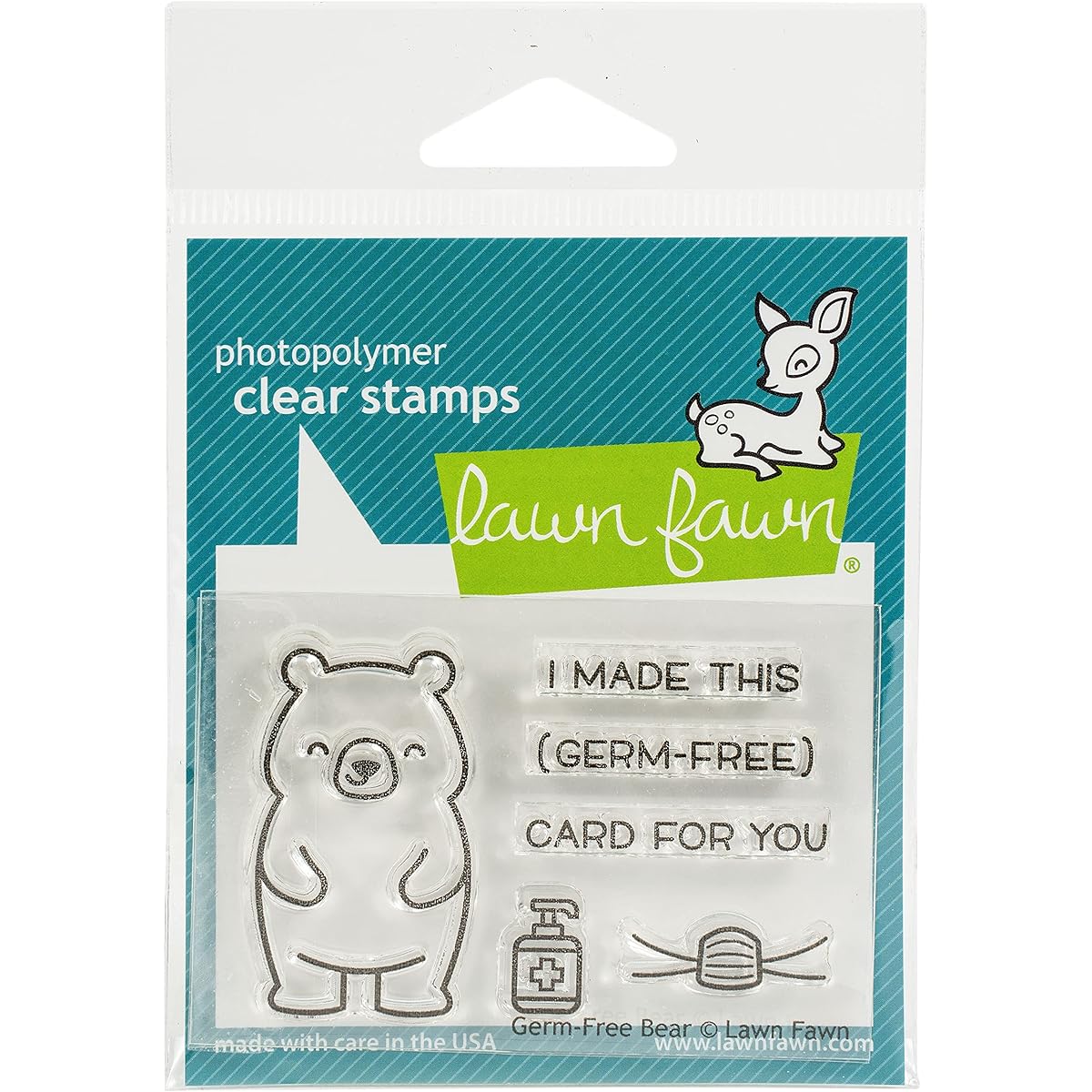 Lawn Fawn LF2462 Germ-Free Bear 2X3 Clear Stamp Set