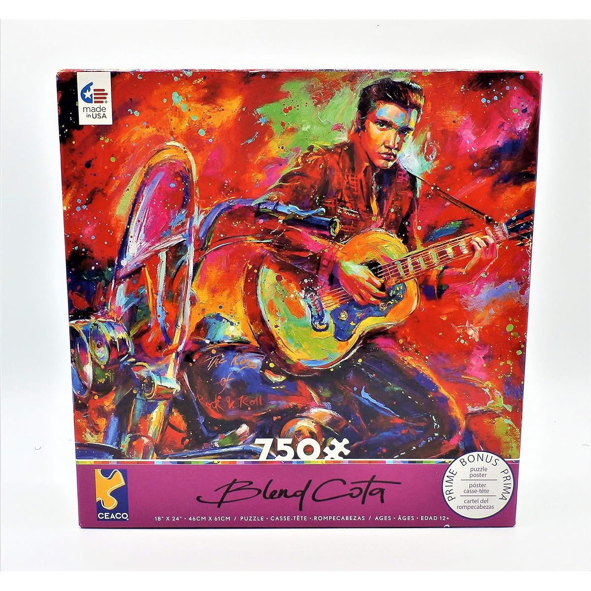 Ceaco 2942-3 The King of Rock and Roll Elvis Poster 18" x 24" - 750 Pieces