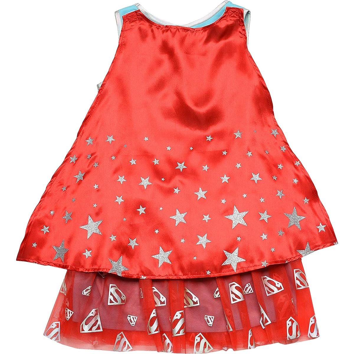 DC Comics Costume Dress Sequin Cape Girls Choice: Supergirl or Batgirl