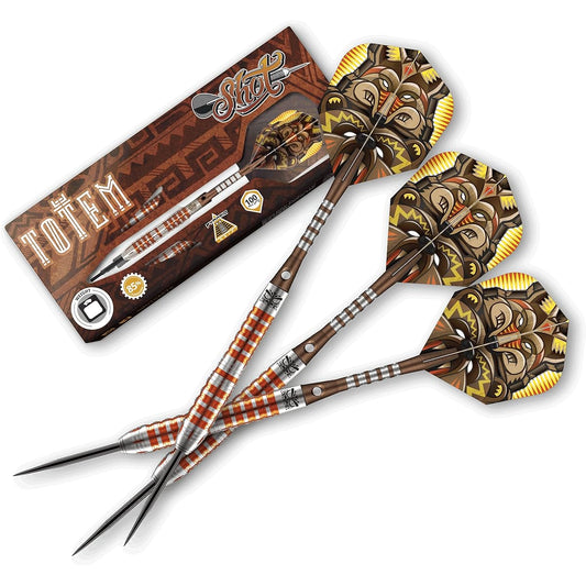 Shot! Darts Totem 3 Steel Tip Dart Set, 85% Front Weight, Tungsten Barrel