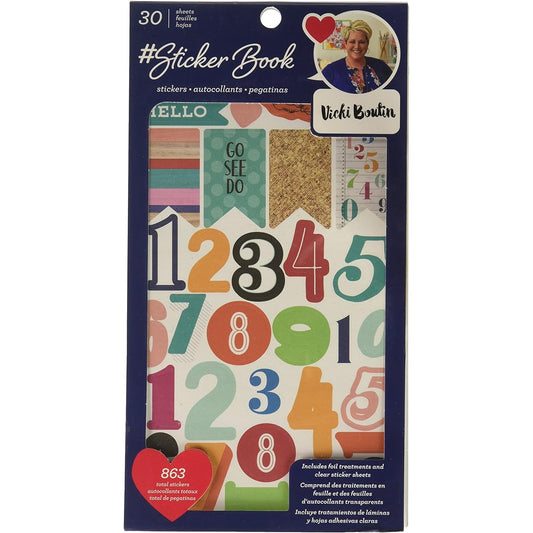 American Crafts Book Stickers and Bling - Vicki Boutin - Gold Foil - 30 Sheets 344864
