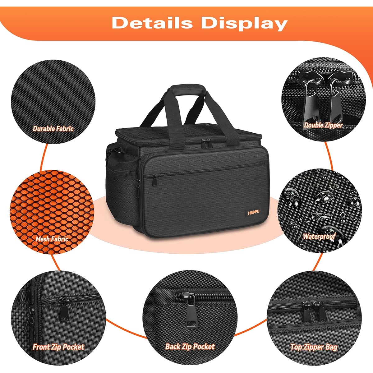 Homfu DJ Bag for Equipment DJ Cable File Bag Gig Gear Bag with Removable Dividers DJ Cable Organizer Case Travel Gear Bag for Musicians Cable Accession Equipment