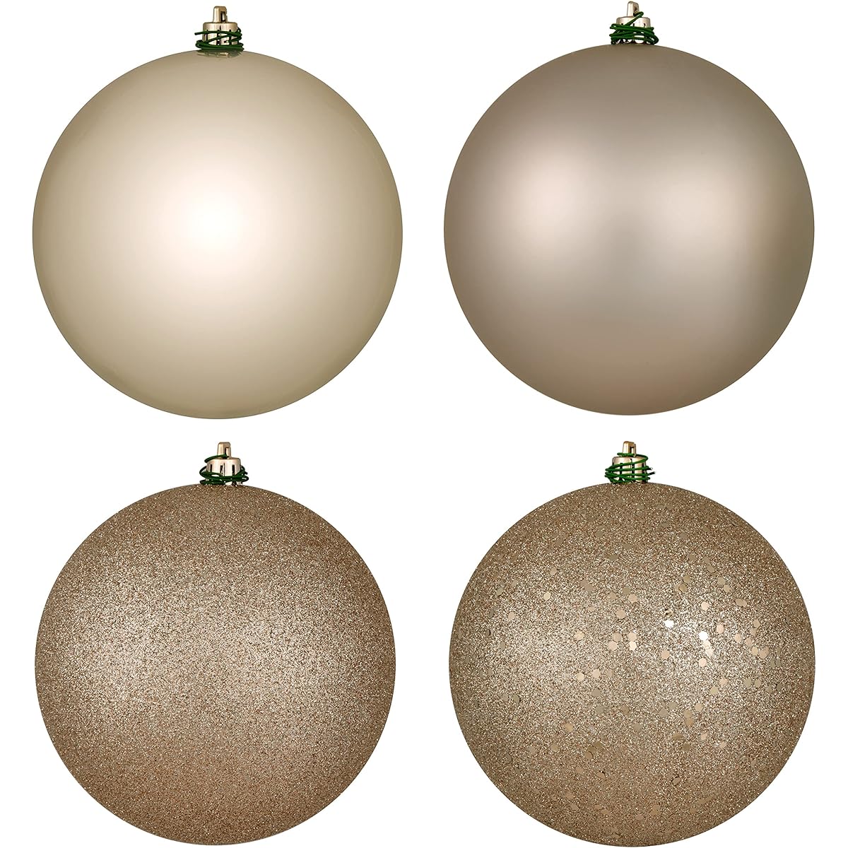 Vickerman 25.4cm Oat 4 Finish Ball Ornament Set Includes 4 ornaments per box.