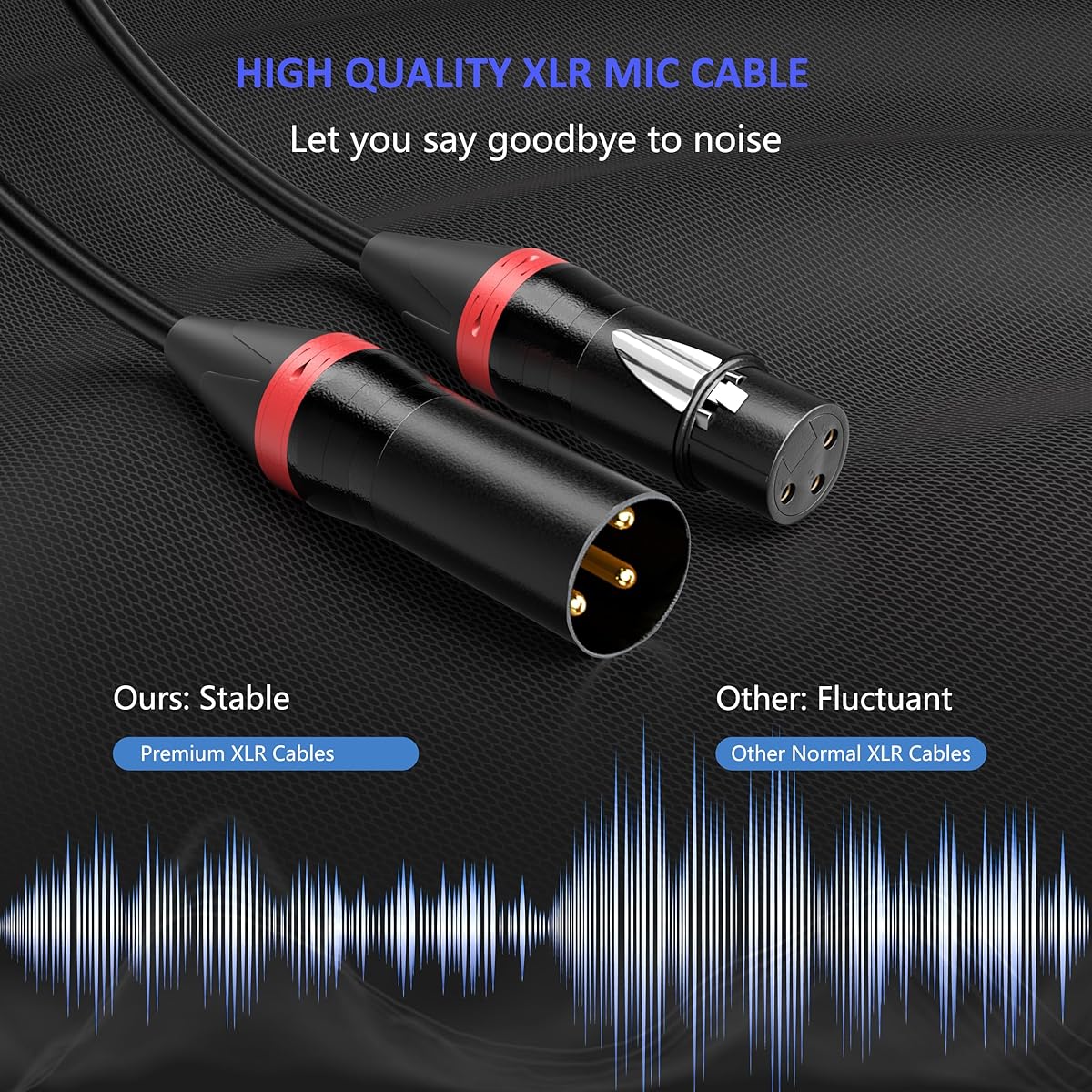 Rxonof XLR Cable 100ft XLR Cable Balanced Gold Plated OFC XLR Male to Female Microphone Cable for Microphones, Mixers, Speaker Systems and More