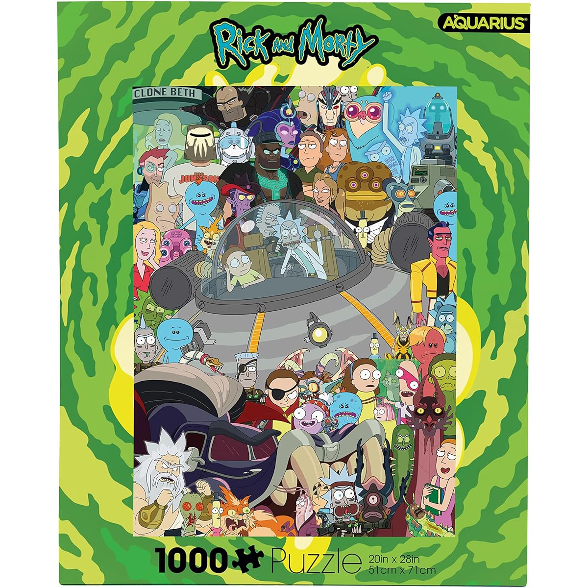 Aquarius Rick and Morty Cast Puzzle (1000 Piece Jigsaw Puzzle) - Glare Free - Precision Fit - Virtually No Puzzle Dust - Officially Licensed Rick and Morty Merchandise & Collectibles - 20x27 Inch