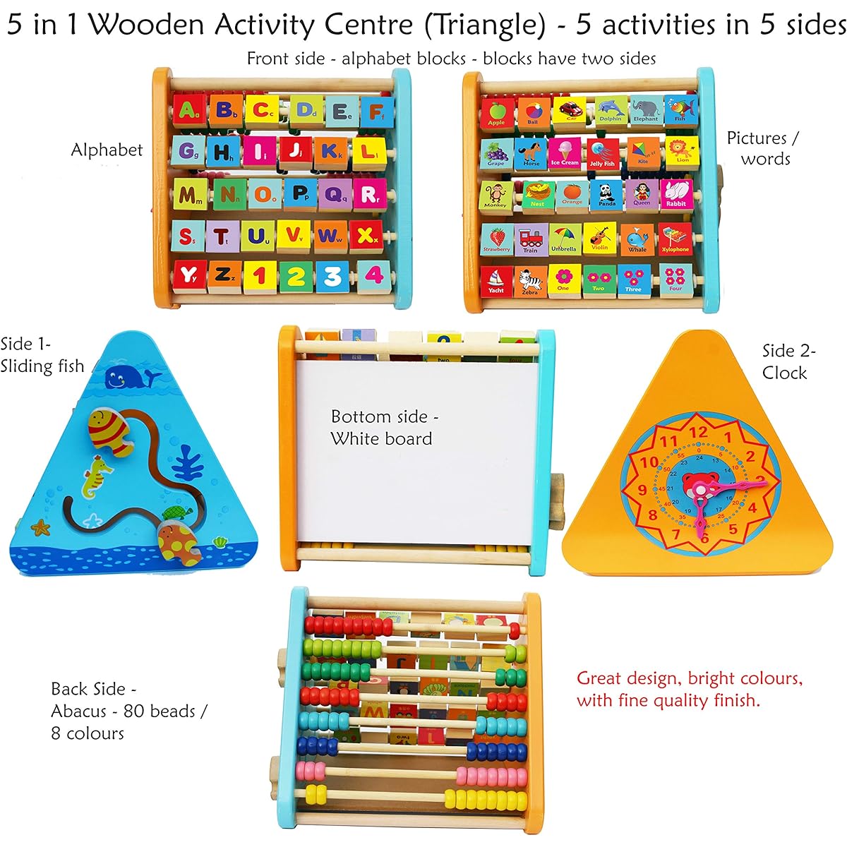 Toys of Wood Oxford Wooden Activity Centre - Activity Triangle
