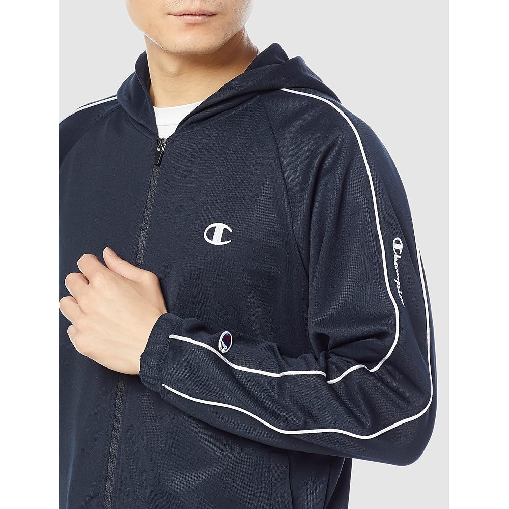 [Champion] Jersey Top and Bottom Parka Training Suit Setup Quick Drying UV Protection Training Pants Jersey Hood Jacket One Point Logo Script Logo Club Activities Gym Loungewear C8-TSW01 Men's