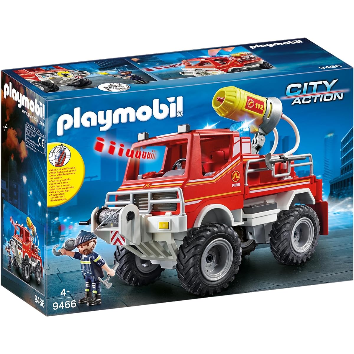 Playmobil 9466 City Action Fire Truck - Cable Winch and Foam Cannon