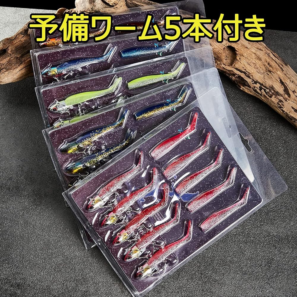 [Seiran Lure] Sea Bass Lure Jig Head Worm 16g 22g 28g Set Shrimp Smell Shad Worm Fish Attracting Power