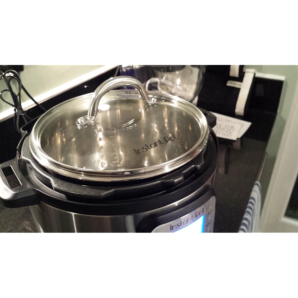 Instant Pot Tempered Glass Lid 10.2" 8 Quart Crock Pot Lid Stainless Steel Handle and Rim Clear