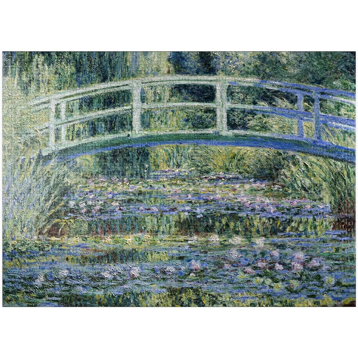 Claude Monet Water Lilies and Japanese Bridge 1899 - Premium 1000 Piece Jigsaw Puzzle for Adults