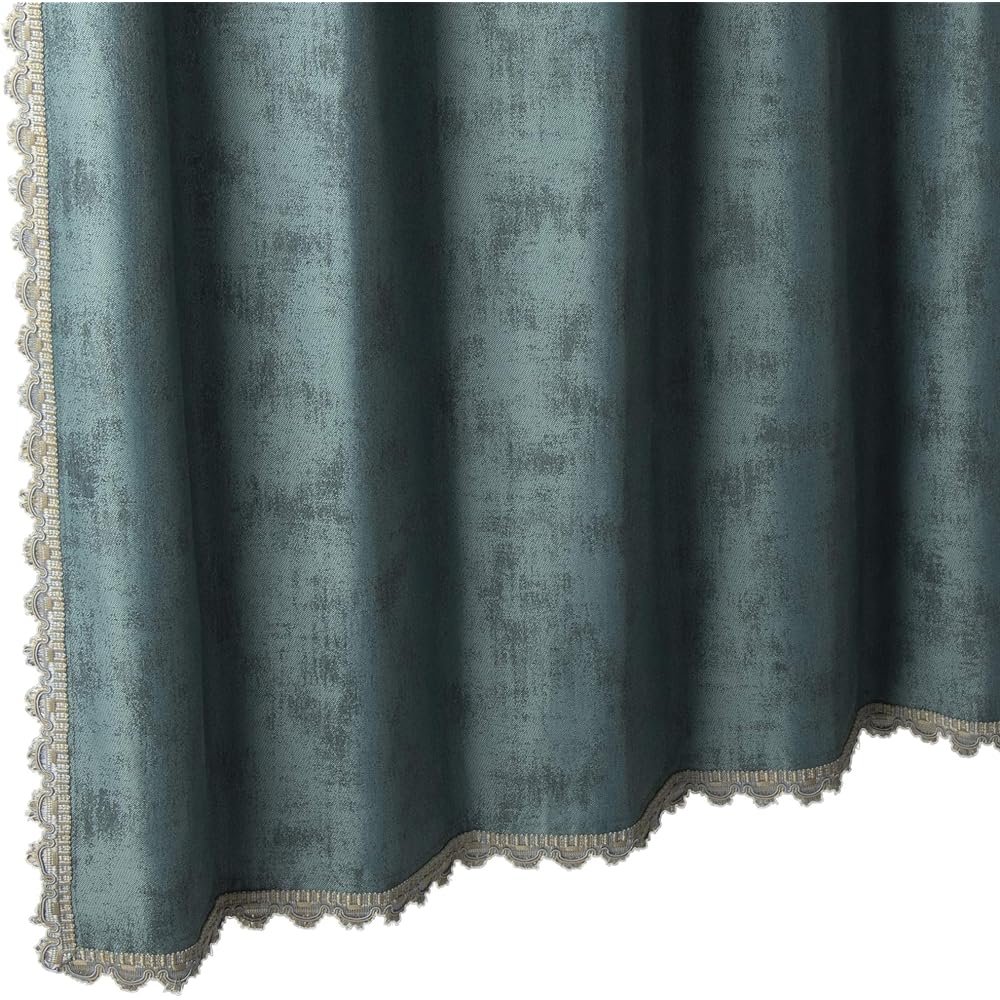 KAWASHIMA SELKON TEXTILES Fringe Curtain Blue Green 100x178cm 2 pieces