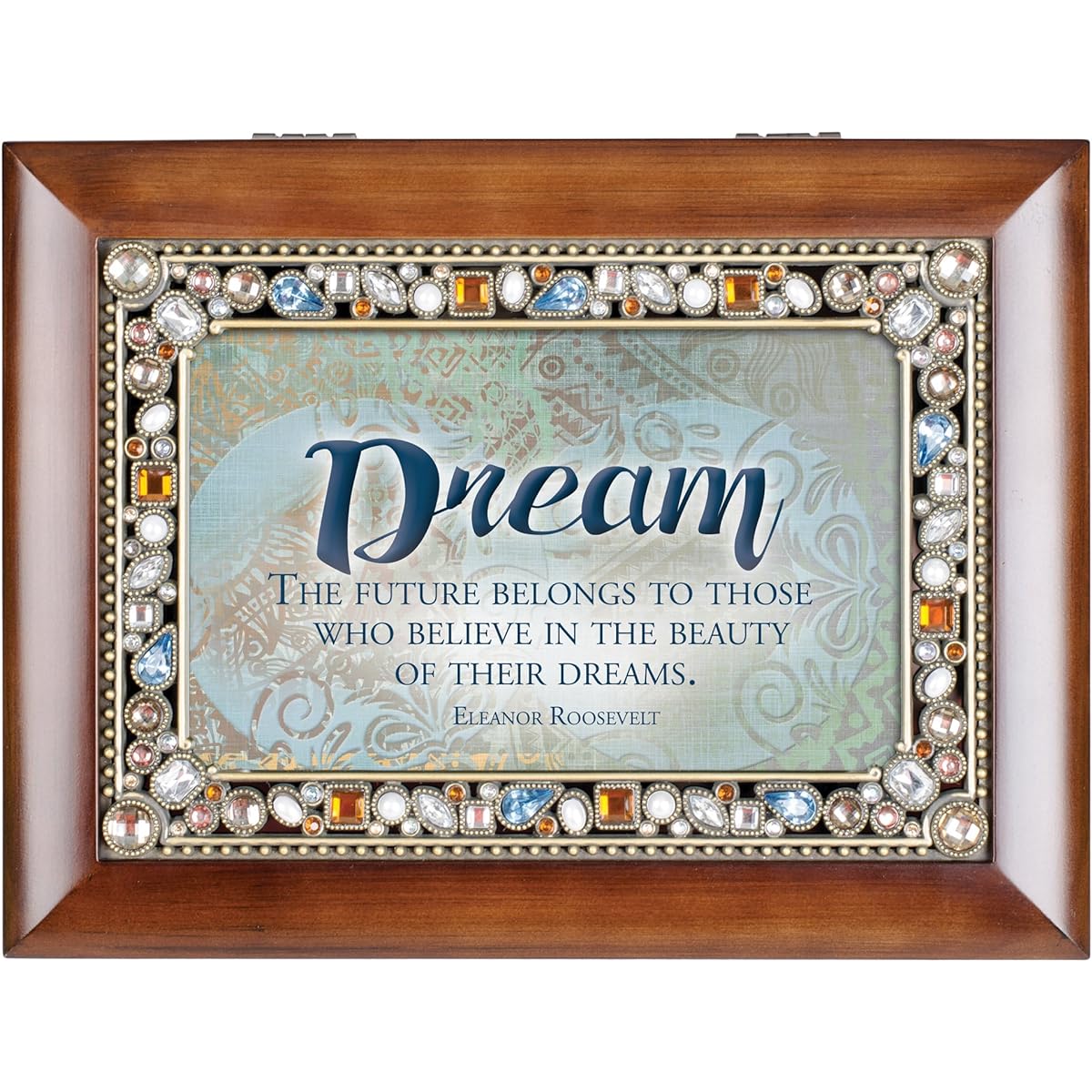 DreamsThose Who Believe Beauty JeweledWoodgrain SouvenirMusic BoxPlays What a Wonderful World