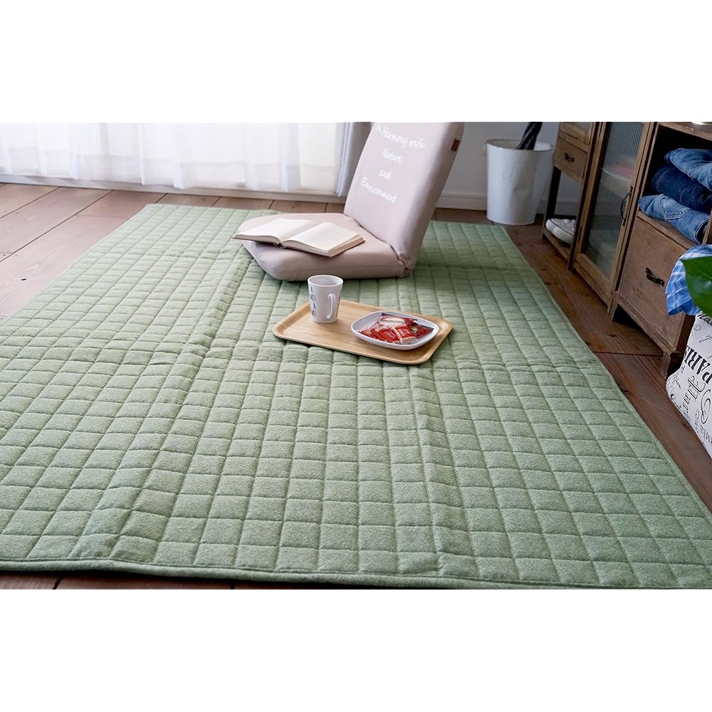 Rug Soft Mixed Rug (185 x 240cm) Green Cucan Maison de Reve Non-slip Washable Spring Stylish Living Scandinavian Salt Cafe Style Manly 3 Tatami Mats