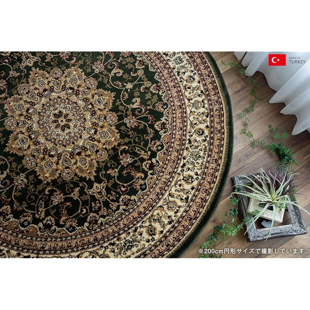 Sayan Sayan Persian Style Round Rug Mat Legend I Diameter 133 Green Wilton Weave