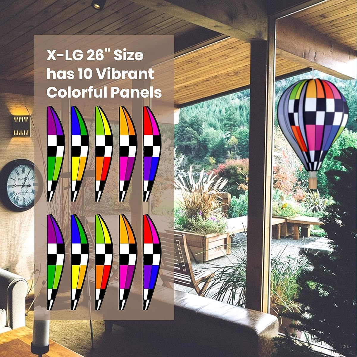 Premier Kites 26 in. Hot Air Balloon – Checkered Rainbow