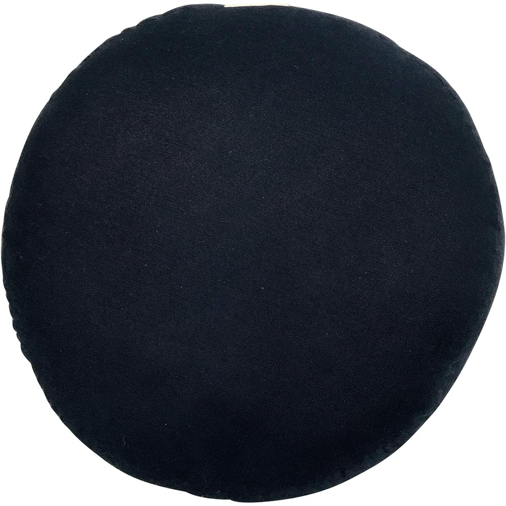 [Edoten] Zafu Zafu cushion for zazen and yoga, with discharge dyed pattern, high-quality zafu made from dungaree fabric, with sticky hands, without tucks, 003 Round window cat, navy blue, hand made
