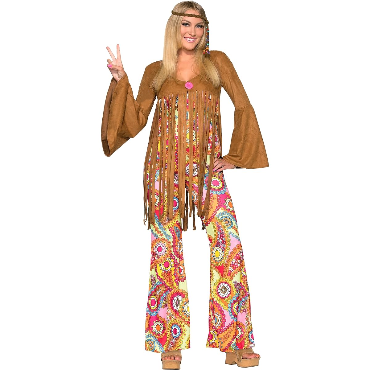 Hippie Paisley Jumpsuit Costume for Adult Women Groovy Sweetie Size: XSS