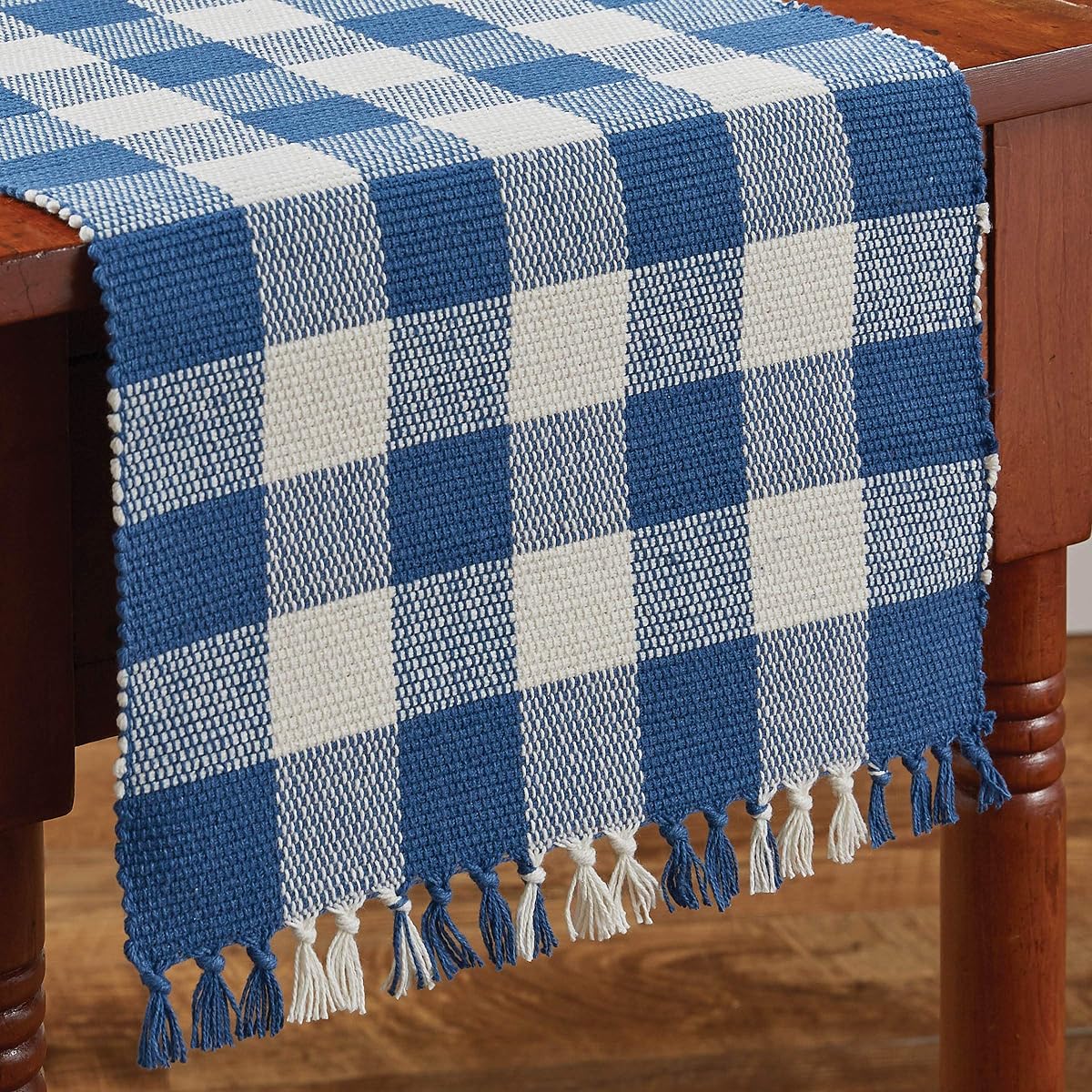 Park Designs Wicklow Check China Blue Table Runner, 54" Long