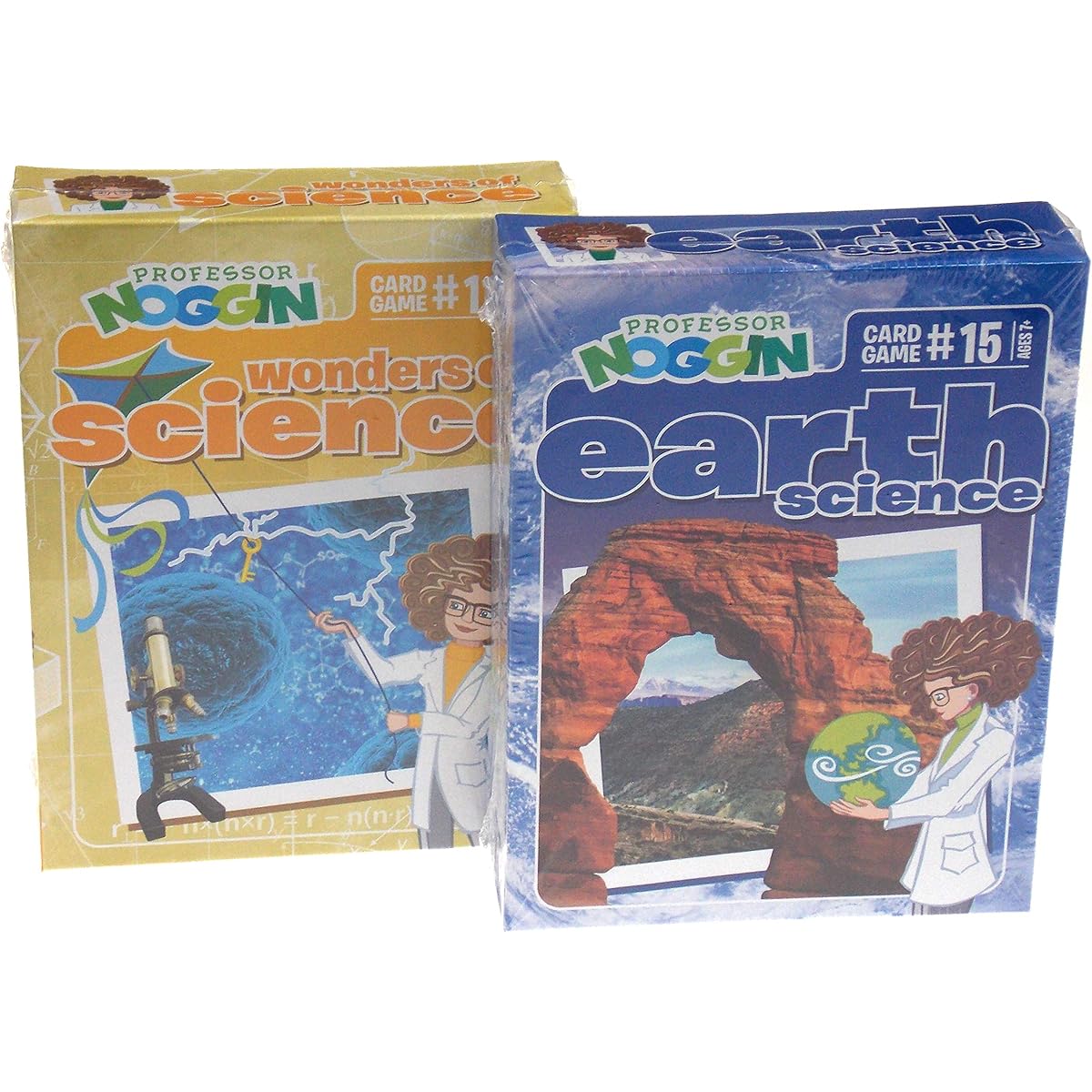 Professor Noggin Science Bundle - Weird Science, Earth Science, Velour Drawstring Bag