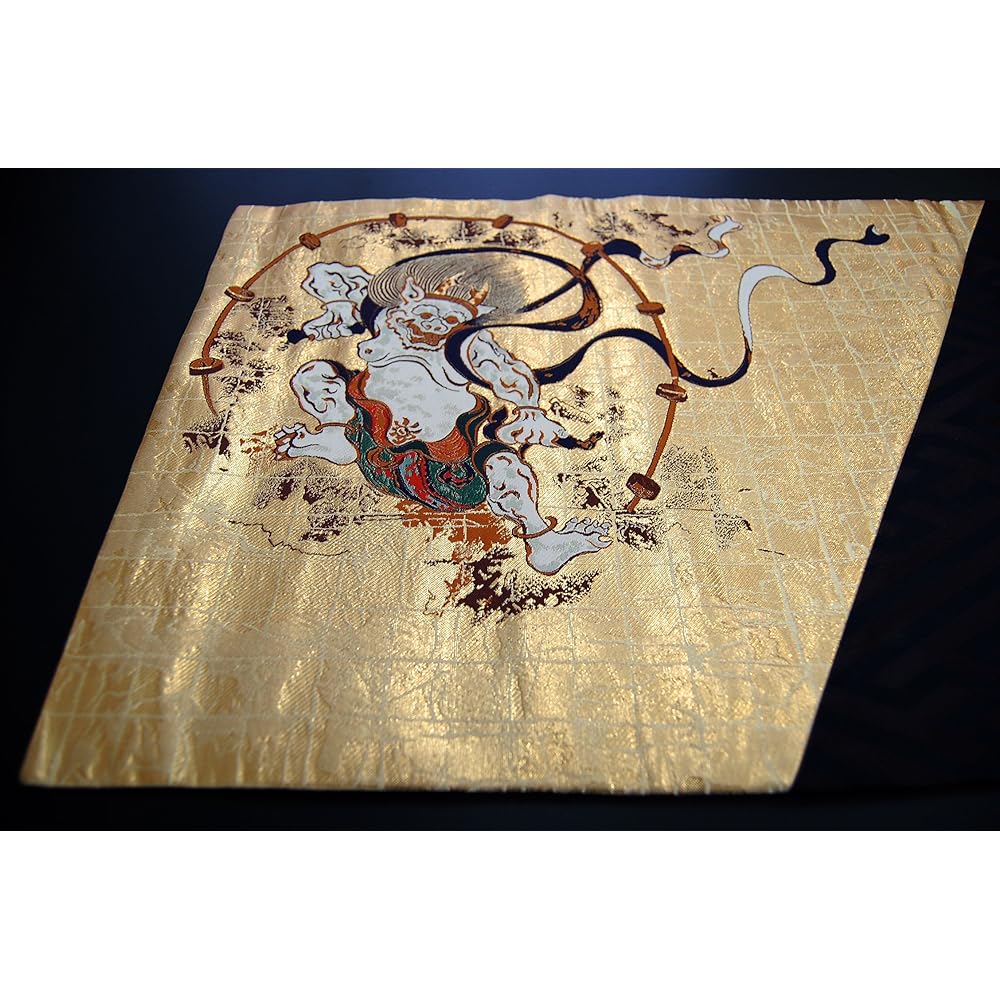 Japanese Style Kimono Table Runner, Obi, Boxed, Packaged, Great as a Japanese Souvenir, 120cm (Fujin Raijin), Perfect as a Gift, Packaged