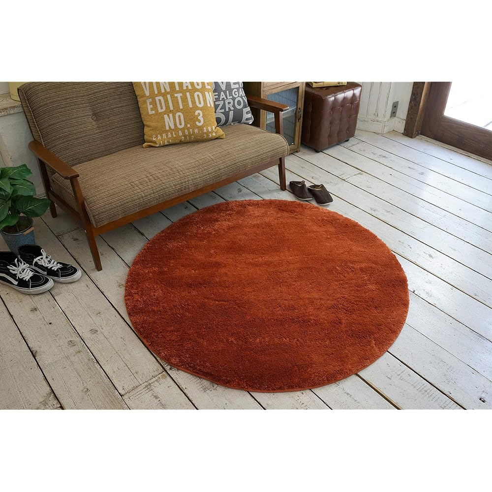 Toshishimazu Micro Select Rug Brick Round 130cm Washable CM200